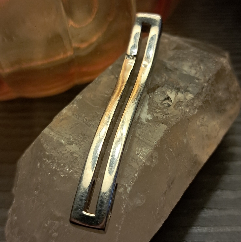 Sterling Diamond Accent Wavy Bar Pendant